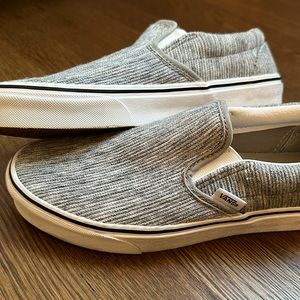 Grey knit Classic Slip-On Vans sneakers size 8.5